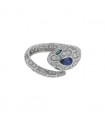 Bulgari Serpenti diamonds, sapphire, emeralds and gold ring