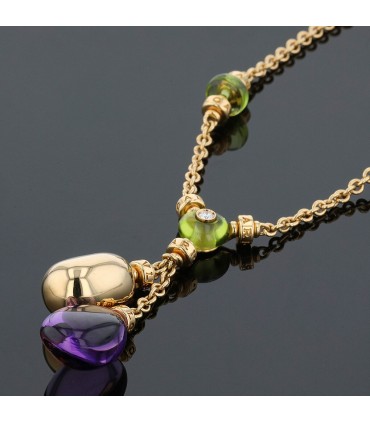 Bulgari Mediterranean Eden amethysts, peridots, diamond and gold necklace