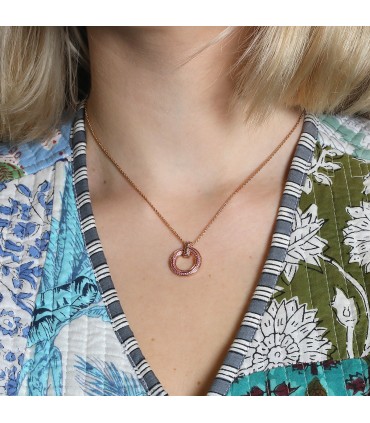 Tiffany & Co. Cercle T1 Edition Limitée pink sapphires and gold necklace