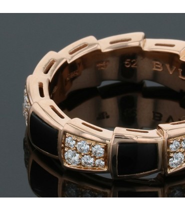 Bulgari Serpenti onyx, diamonds and gold ring