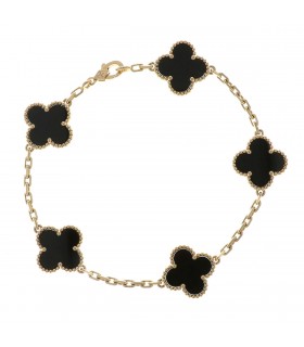 Van Cleef & Arpels Vintage Alhambra onyx and gold bracelet