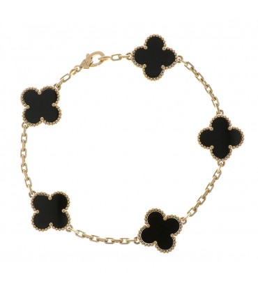 Van Cleef & Arpels Vintage Alhambra onyx and gold bracelet