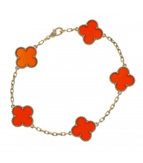 Van Cleef & Arpels Vintage Alhambra cornaline and gold bracelet