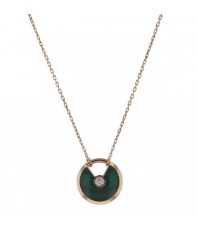 Cartier Amulette malachite, diamond and gold necklace