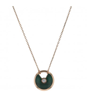 Cartier Amulette malachite, diamond and gold necklace
