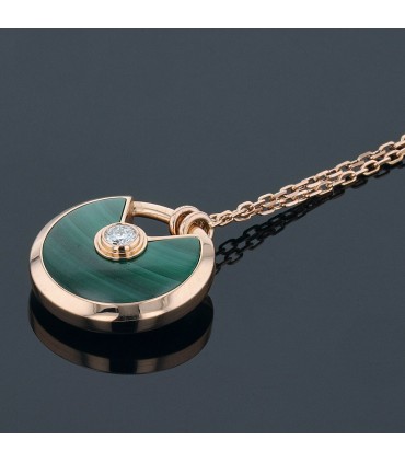 Cartier Amulette malachite, diamond and gold necklace