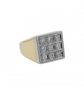 Two tones gold and diamonds ring