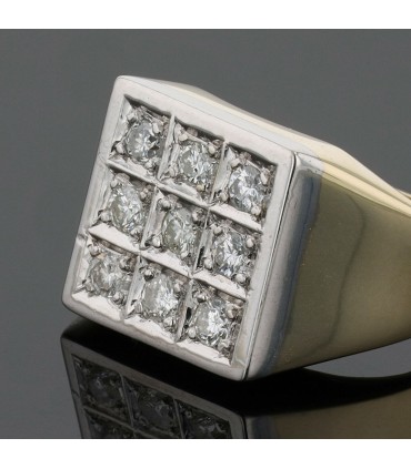 Two tones gold and diamonds ring