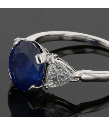 Bague or, saphir, diamants