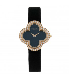 Van Cleef & Arpels Alhambra diamonds, onyx and gold watch