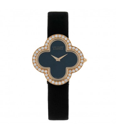 Van Cleef & Arpels Alhambra diamonds, onyx and gold watch