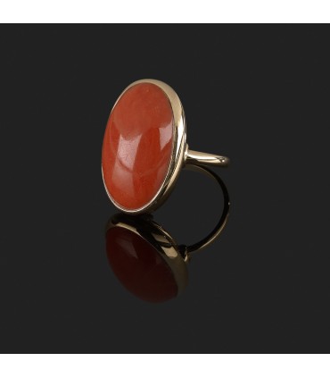 Bague or et corail