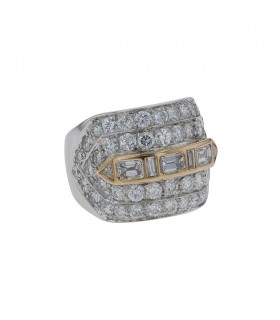 Two tones gold and diamonds ring
