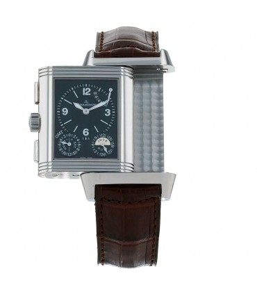 Jaeger Lecoultre Reverso DuoFace Gran GMT stainless steel watch