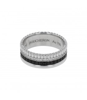 Boucheron Quatre diamonds, gold and black PVD ring