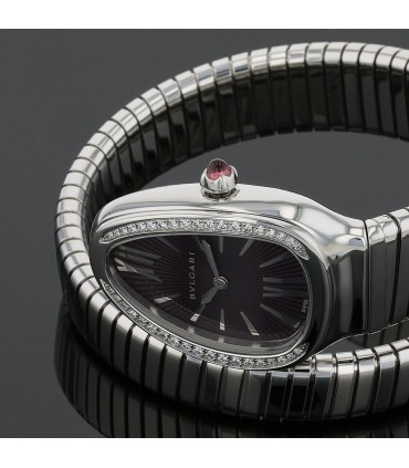 Bulgari Serpenti diamonds and stainless steel watch