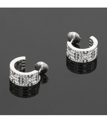 Hermès Kilim diamonds and gold earrings