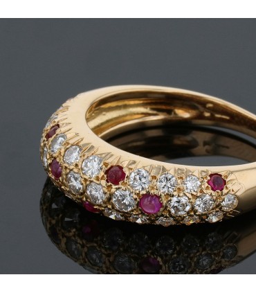 Diamonds, rubies and gold ring