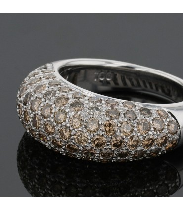 Bague or et diamants cognac