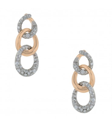 Pomellato Tango diamonds and two tones gold earrings