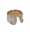 Cartier Double C three tones gold and diamonds ring