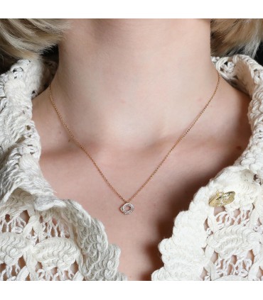 Cartier Trinity diamonds and three tones gold necklace