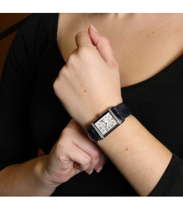 Jaeger Lecoultre Reverso stainless steel and diamonds watch