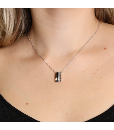 Boucheron Quatre diamonds, black PVD and gold necklace