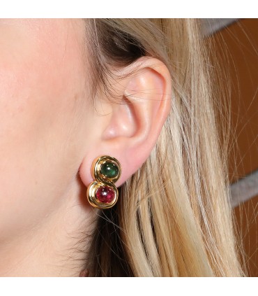 Bulgari tourmalines and gold earrings