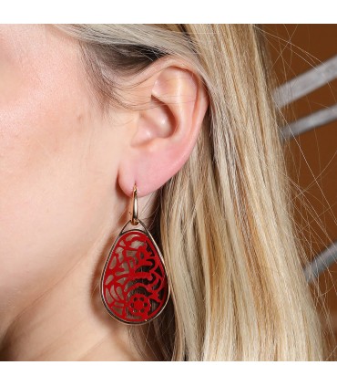 Pomellato Victoria rhodoid and gold earrings