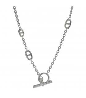 Hermès Farandole silver long necklace