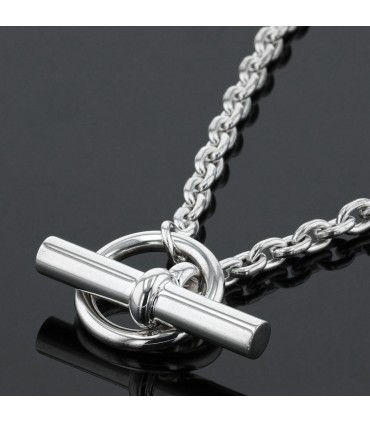 Hermès Farandole silver long necklace