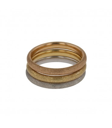 Three tones gold rings