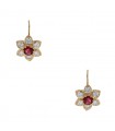 Tourmaline, diamonds and gold earrings