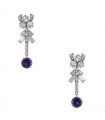 Boucles d’oreilles or, diamants, améthystes