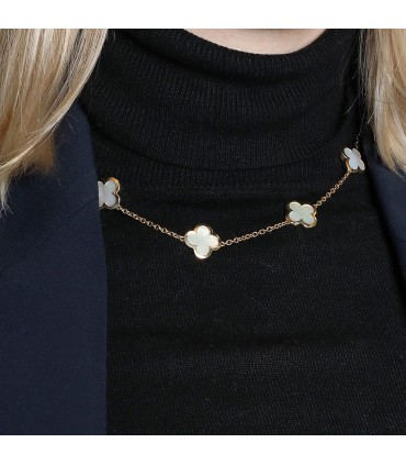 Van Cleef & Arpels Pure Alhambra mother-of-pearl and gold necklace