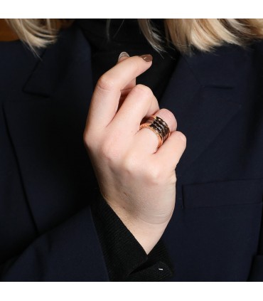 Bulgari B.Zero 1 ceramic and gold ring