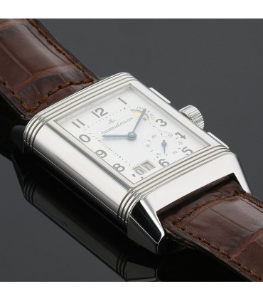 Jaeger Lecoultre Reverso DuoFace Gran GMT stainless steel watch
