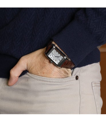 Jaeger Lecoultre Reverso DuoFace Gran GMT stainless steel watch