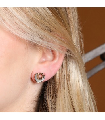 Bulgari Cuore mother-of-pearl and gold earrings