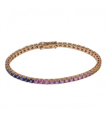 Bracelet ligne saphirs rainbow
