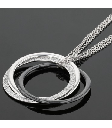 Cartier Trinity diamonds, ceramic and gold necklace