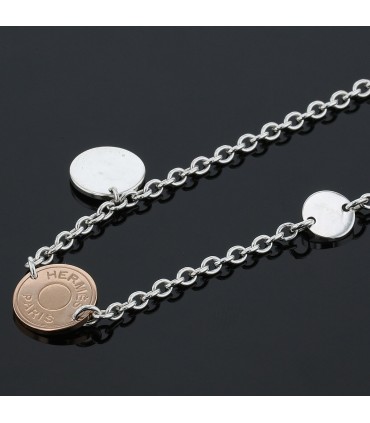 Hermès Ex Libris gold and silver necklace