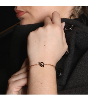 Hermès Finesse black spinels and gold bracelet