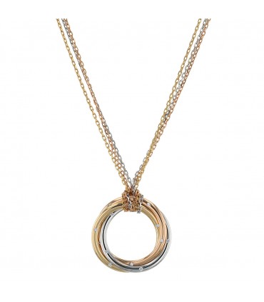 Cartier Trinity three tones gold and diamonds necklace