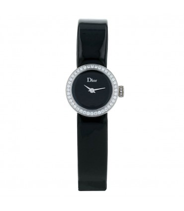 Dior La Mini D diamonds and stainless steel watch