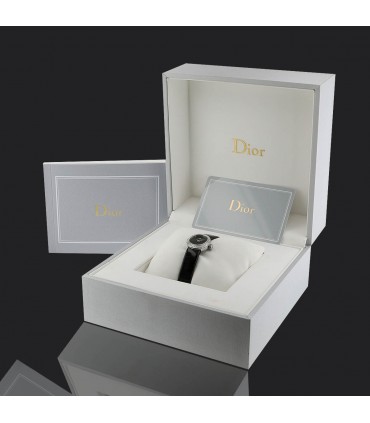 Dior La Mini D diamonds and stainless steel watch