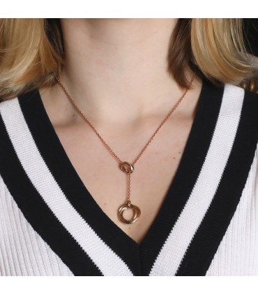 Cartier Trinity three tones gold and diamonds necklace