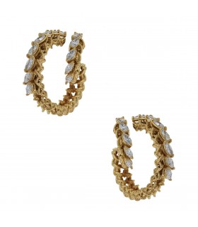 Boucles d’oreilles or, diamants