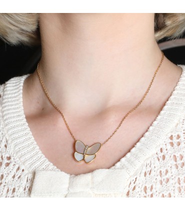 Van Cleef & Arpels mother-of-pearl, diamonds and gold necklace